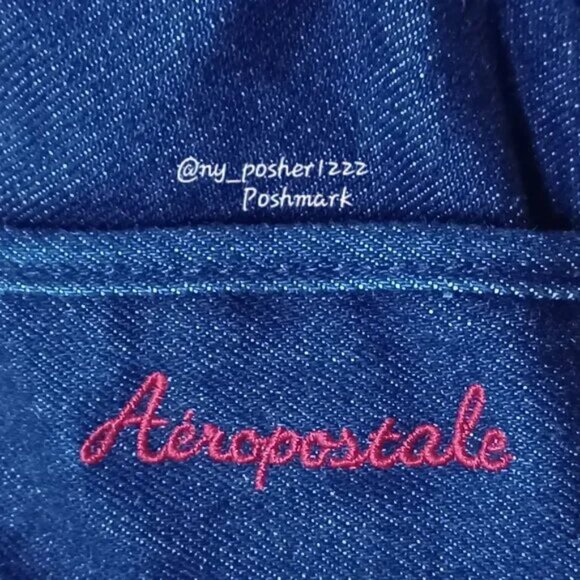 𝓐é𝓻𝓸𝓹𝓸𝓼𝓽𝓪𝓵𝓮 Denim Barrel Bag 🔵🔴 - Picture 3 of 9